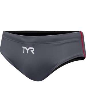 Dark Grey / Red Tyr Thresher® Men's Swimsuit | US-DERF78910