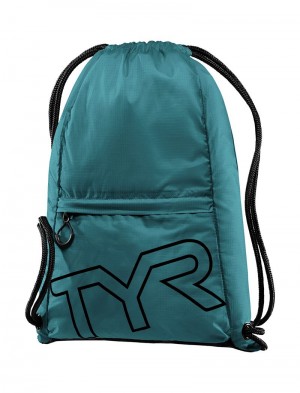 Green Tyr Drawstring Sackpack Women's Backpack | US-EBVM02759