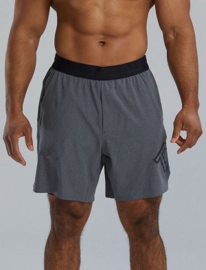 Grey Tyr Hydrosphere™ Lined 7 Unbroken Big Logo Men's Shorts | US-VHLZ18957