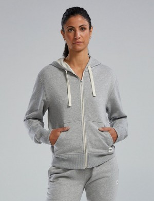 Grey Tyr Ultrasoft Heavyweight Terry Full-zip Women's Hoodie | US-CFAJ94178