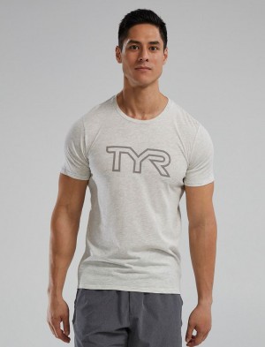 Grey Tyr Ultrasoft Lightweight Tri Blend Tech Men's T-Shirt | US-NWML50692