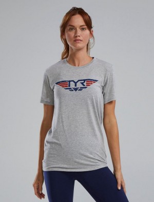 Grey Tyr Ultrasoft™ Short Sleeve Graphic Take Flight Women's T-Shirt | US-YCMW17905