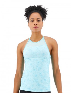 Light Blue Tyr Tessa Boho Floral Women's Tanks | US-XWFS15924