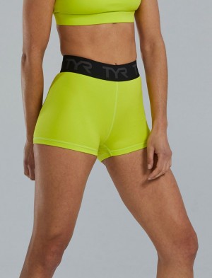 Light Green Tyr Base Kinetic™ 2 Mid-rise Logo Women's Shorts | US-IWPM31627