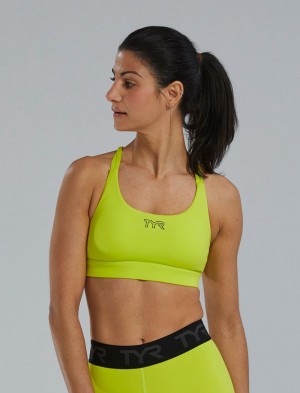 Light Green Tyr Base Kinetic™ Dual Strap Women's Sports Bra | US-QNIF30281