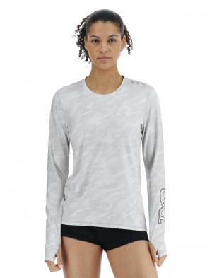 Light Grey Tyr Sundefense™ Vented Long Sleeve Crew Women's Shirts | US-QVRM41098