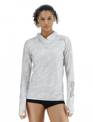 Light Grey Tyr Sundefense™ Vented - Camohex Women's Hoodie | US-MQWY37849