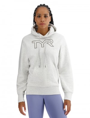 Light Grey Tyr Ultrasoft Big Logo Tech Women's Hoodie | US-NIKE15206