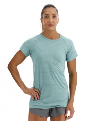 Light Turquoise Tyr Climadry™ Raglan Women's T-Shirt | US-LXAQ46172