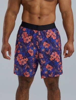 Navy Multicolor Tyr Hydrosphere™ Lined 7 Unbroken Men's Shorts | US-ITXE04628