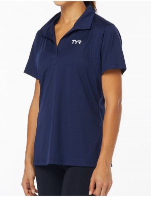 Navy Tyr Alliance Tech Women's Polo Shirt | US-GNVX61802