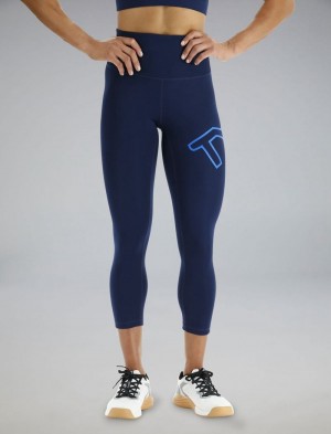 Navy Tyr Base Kinetic™ High-rise 21 Logo Women's Leggings | US-UYMP24956