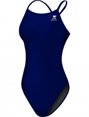 Navy Tyr Durafast Elite® Diamondfit Women's Swimsuit | US-QVCY14306