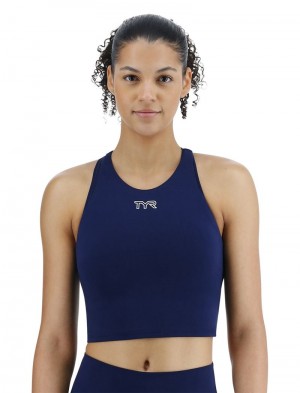 Navy Tyr Joule Elite™ High Neck Women's Sports Bra | US-DAPN37054