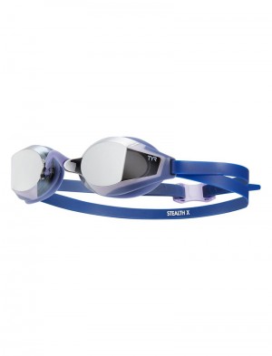 Navy Tyr Stealth-x Mirrored Performance Men's Goggles | US-SQLV30678