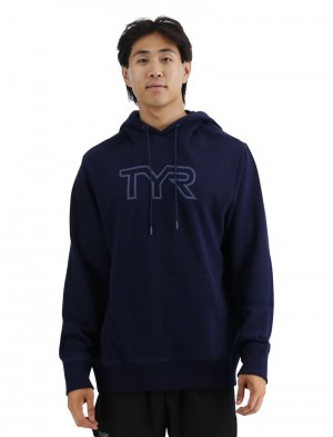 Navy Tyr Ultrasoft Big Logo Tech Men's Hoodie | US-SGPX36718