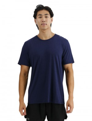 Navy Tyr Ultrasoft Lightweight Tech Men's T-Shirt | US-JRKY16429