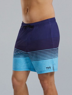 Navy / Blue Tyr Hydrosphere™ Skua 7 Volley Talon Men's Shorts | US-PSNQ81029