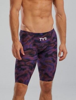 Navy / Purple Tyr Avictor™ 2.0. Low Waist Jammer Exolon Men's Swimsuit | US-HCTF36509