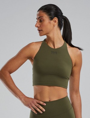 Olive Tyr Joule Elite™ High Neck Women's Sports Bra | US-WVZY41359