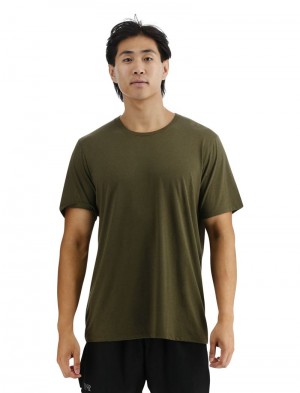 Olive Tyr Ultrasoft Lightweight Tech Men's T-Shirt | US-YAEM59348