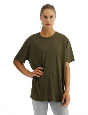 Olive Tyr Ultrasoft Lightweight Tech Women's T-Shirt | US-PCJA51780