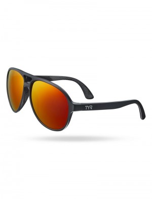 Orange / Black Tyr Goldenwest Xl Aviator Hts Polarized Men's Sunglasses | US-VKAE92057