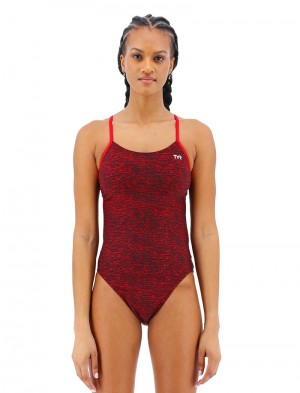 Red Tyr Durafast Elite® Cutoutfit Lapped Women's Swimsuit | US-YDVB93012