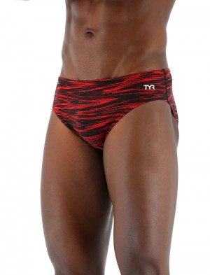 Red / Black Tyr Durafast Elite® Fizzy Men's Swimsuit | US-LXYR83497