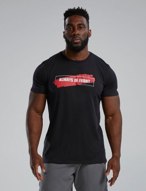 Red / Black Tyr Ultrasoft™ Short Sleeve Graphic Always In Front Box Men's T-Shirt | US-EIMT65078