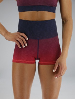 Red / Navy Tyr Base Kinetic™ High-rise 2 Women's Shorts | US-POTR82731