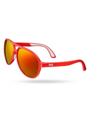 Red / Orange Tyr Goldenwest Xl Aviator Hts Polarized Women's Sunglasses | US-QUHO73064