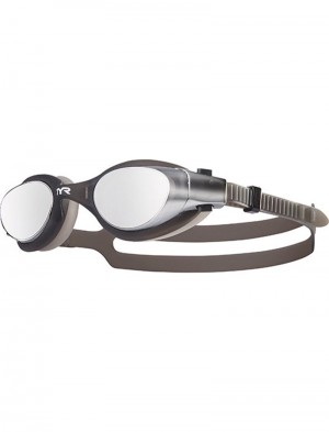 Silver / Taupe Tyr Adults Vesi Mirrored Men's Goggles | US-TFCW63412