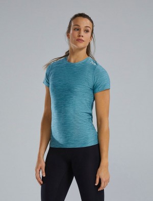 Turquoise Tyr Airtec™ Short Sleeve Women's T-Shirt | US-KAQB90312