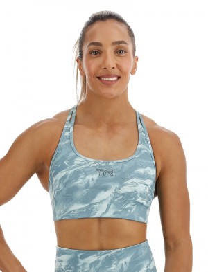 Turquoise Tyr Base Kinetic™ Racerback Women's Sports Bra | US-TAUD72413