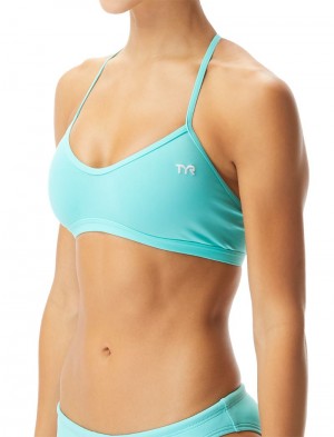 Turquoise Tyr Durafast One® Trinity Women's Sports Bra | US-URFT59601