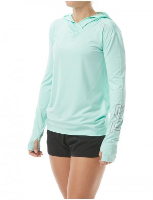 Turquoise Tyr Sundefense Women's Hoodie | US-FRYP17405