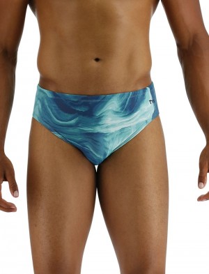 Turquoise / Blue Tyr Durafast Elite® Mezio Men's Swimsuit | US-KSYM21063