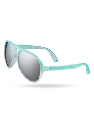 Turquoise / Silver Tyr Goldenwest Xl Aviator Hts Polarized Men's Sunglasses | US-INRP40687