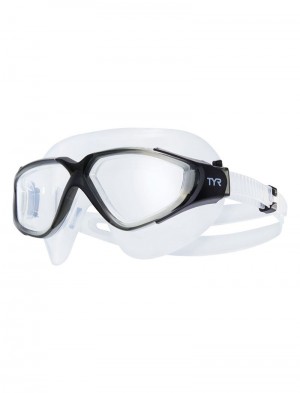 White / Black Tyr Adult Rogue Swim Mask Men's Goggles | US-EDTK43029