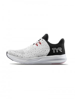 White / Black Tyr Techknit Rnr-1 Trainer Men's Crossfit Shoes | US-DPER40136