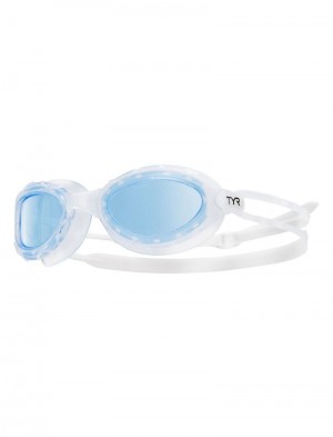 White / Blue Tyr Adult Nest Pro Men's Goggles | US-OWNA05638