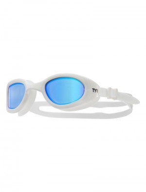 White / Blue Tyr Adult Special Ops 2.0 Mirrored Men's Goggles | US-LCFP85206