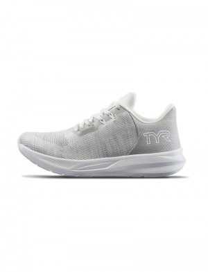 White / Grey Tyr Techknit Rnr-1 Trainer Men's Crossfit Shoes | US-HJCB83019