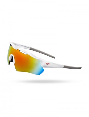 White / Orange / Blue Tyr Hayes Hts Men's Sunglasses | US-RLXQ38920