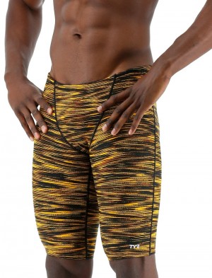 Yellow / Black Tyr Durafast Elite® Jammer Fizzy Men's Swimsuit | US-ILPS42583