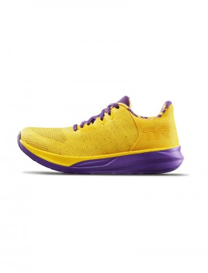 Yellow / Purple Tyr Techknit Rnr-1 Trainer Men's Crossfit Shoes | US-TPXG49371