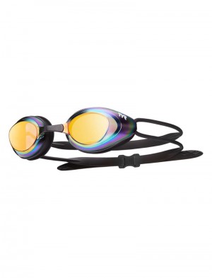 Yellow / Rainbow / Black Tyr Adult Blackhawk Mirrored Racing Women's Goggles | US-TGSF72654