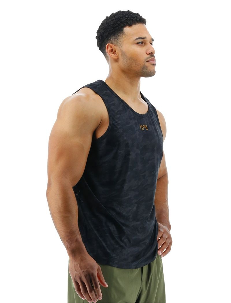 Black Camo Tyr Airtec™ Men's Tanks | US-EWUP40751