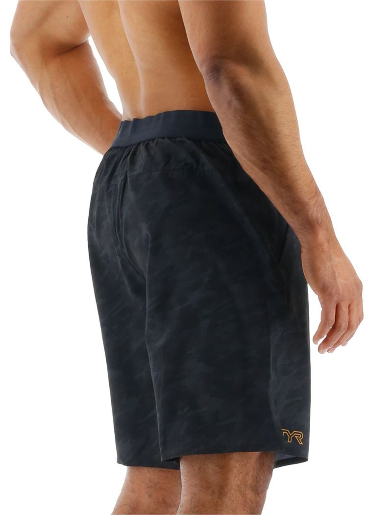 Black Camo Tyr Hydrosphere™ Lined 7 Unbroken Men's Shorts | US-UQJH71893